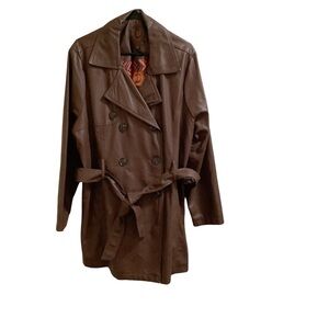 Dollhouse Brown Trench Coat with Belt and Wide Lapels